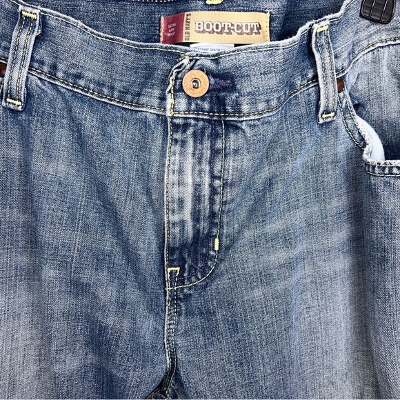 Size 18 Short Old Navy Distressed Bootcut Denim Jeans Blue Western Low Waist - Picture 9 of 16